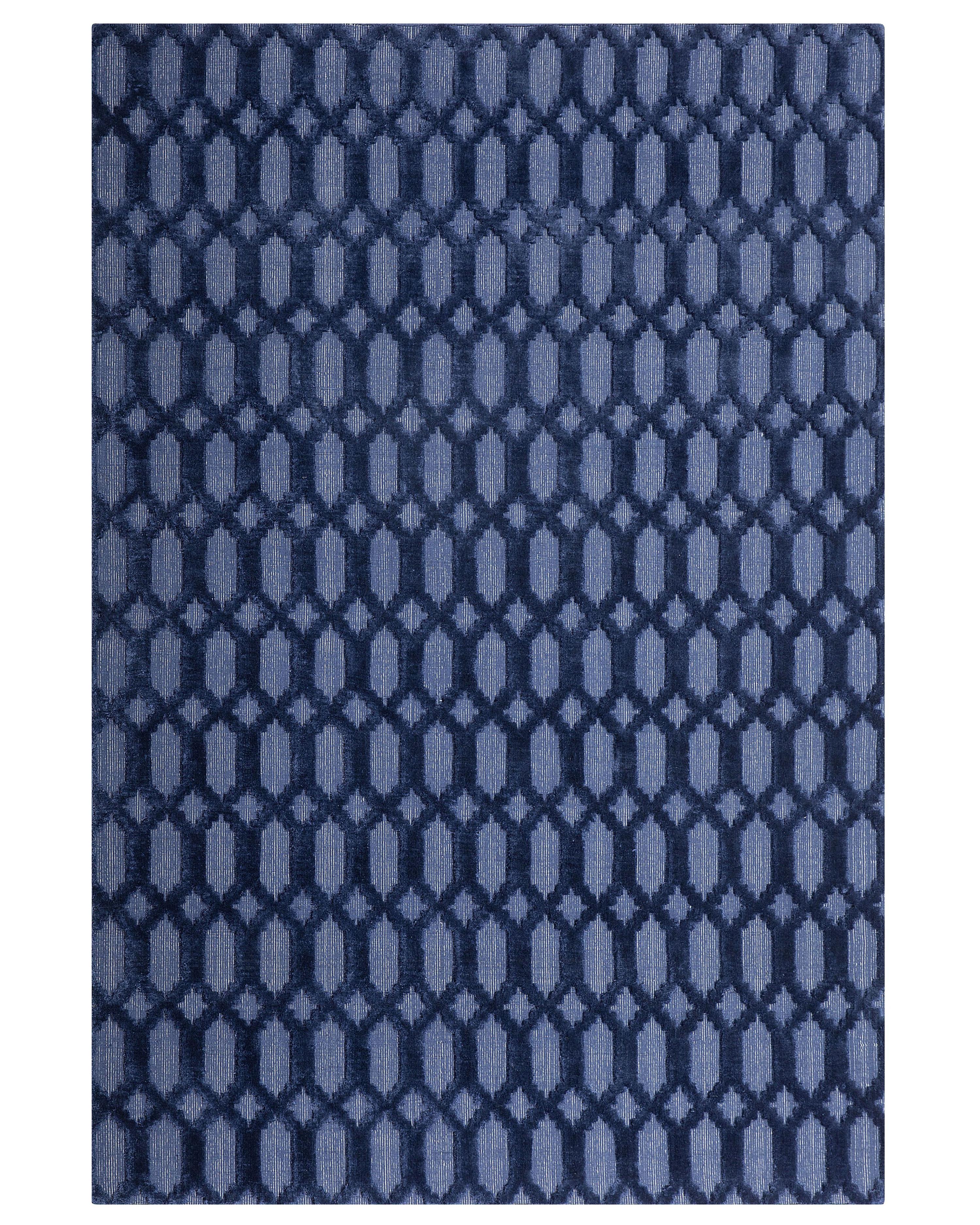 Vloerkleed CIZRE Marineblauw 140 x 200 cm Viscose