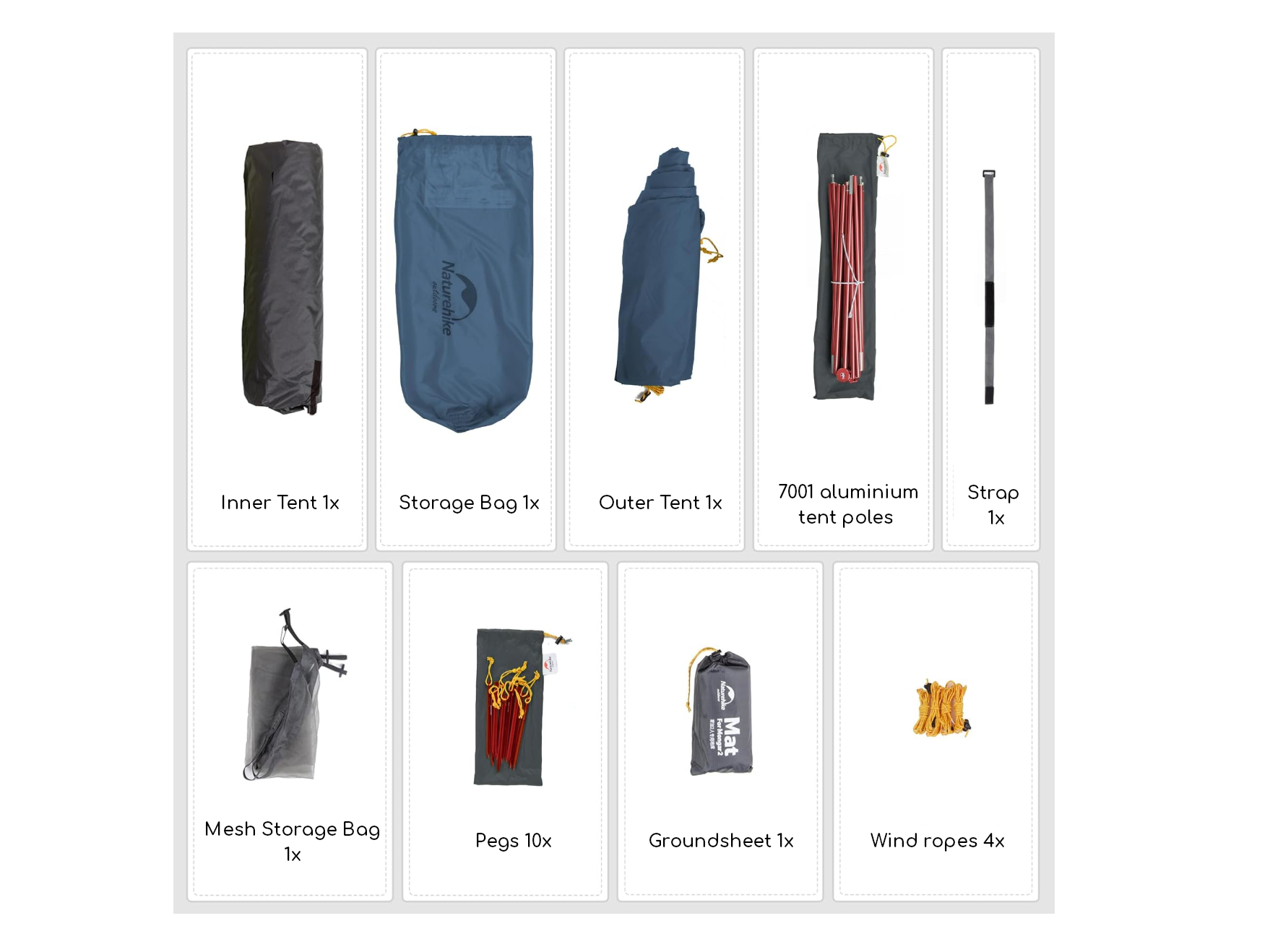 Naturehike Mongar 2 koepeltent - Blue