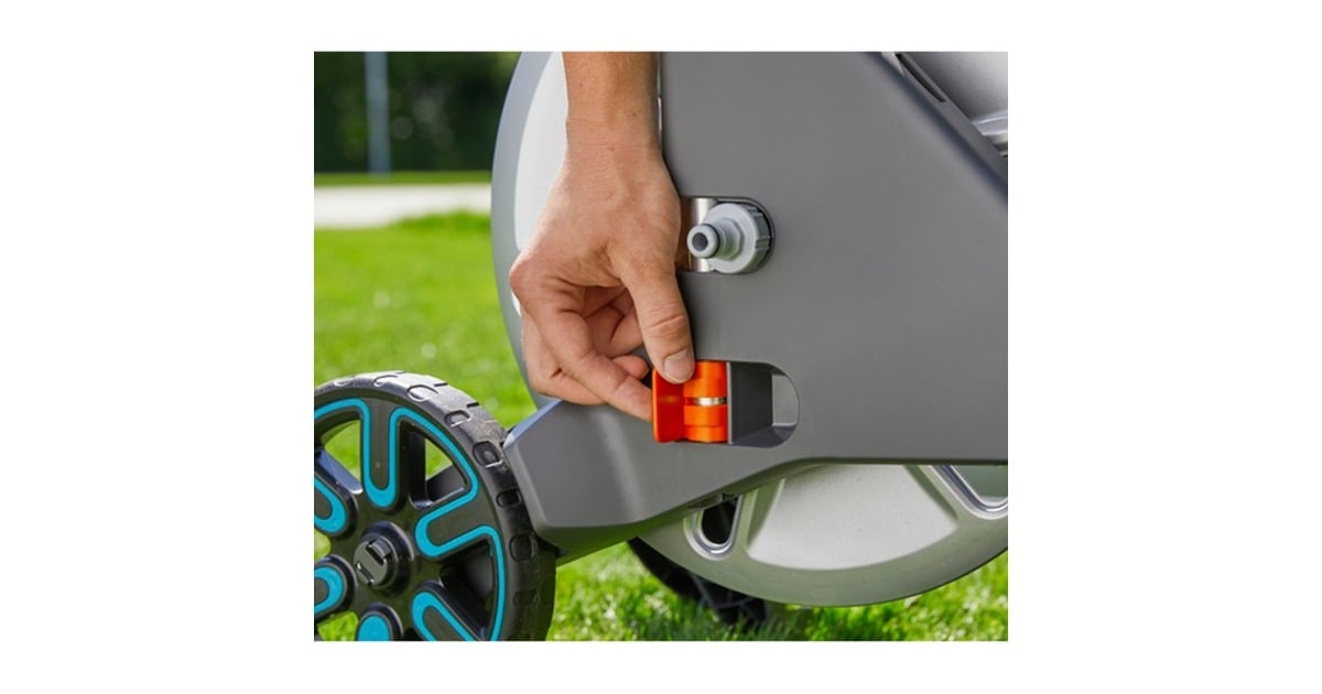 GARDENASlangenwagen AquaRoll M Easy Metal Set  (Grijs/oranje, 18547-20, 25 m)