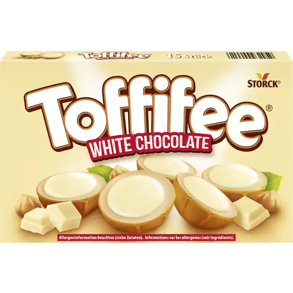 Toffifee White Chocolate, Die Haselnuss in Caramel mit heller Creme und weißer Schokolade
