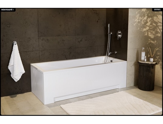 OTITEC - Baignoire rectangulaire - 150 x 70 cm - avec tablier blanc r...