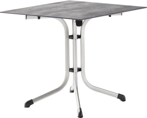 Klaptafel Sieger 80 x 80 x 73 cm metaal vierkant ijzergrijs grafiet