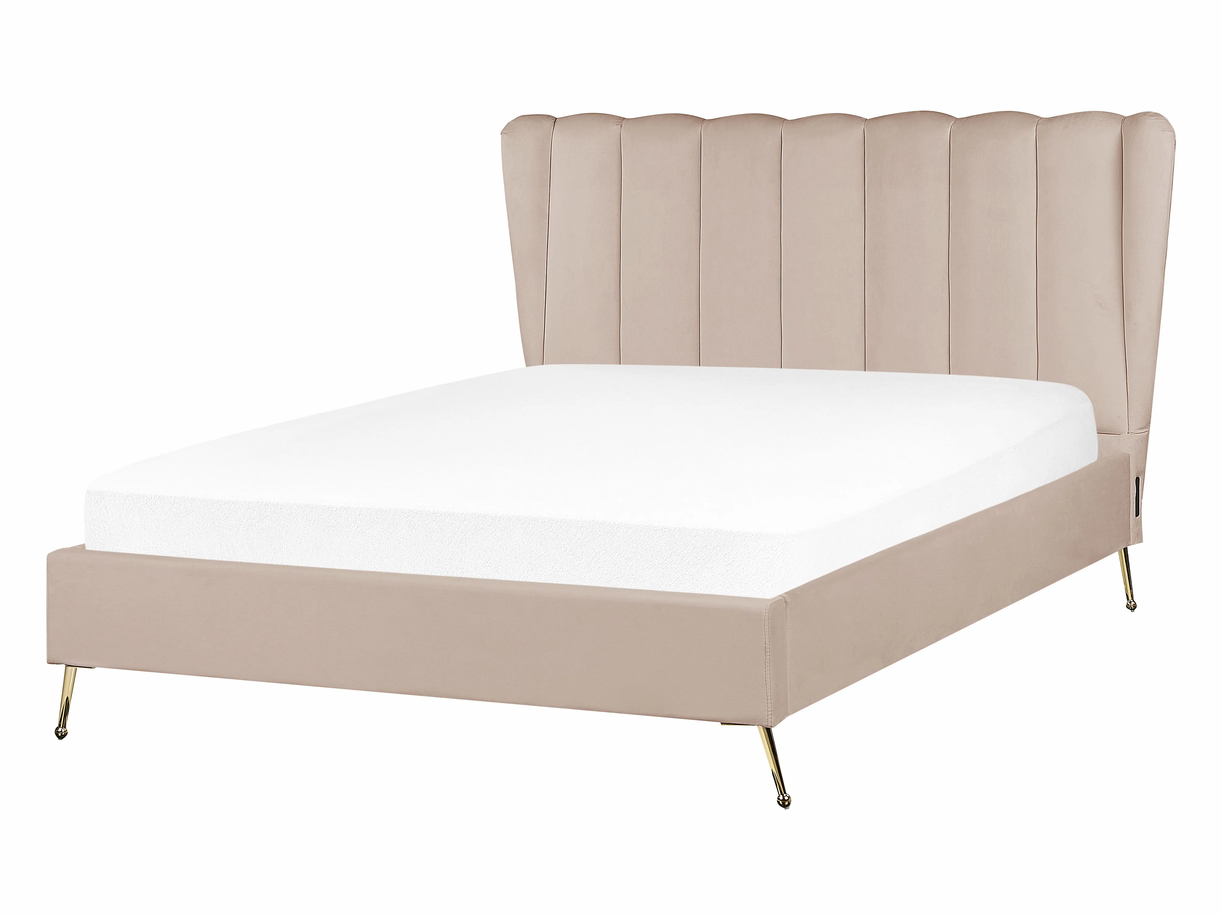 Bed Fluweel MIRIBEL 140 x 200 cm Taupe