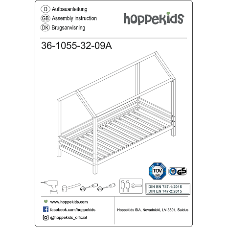 Hoppekids ECO Dream Husseng 90x200cm - Hvid