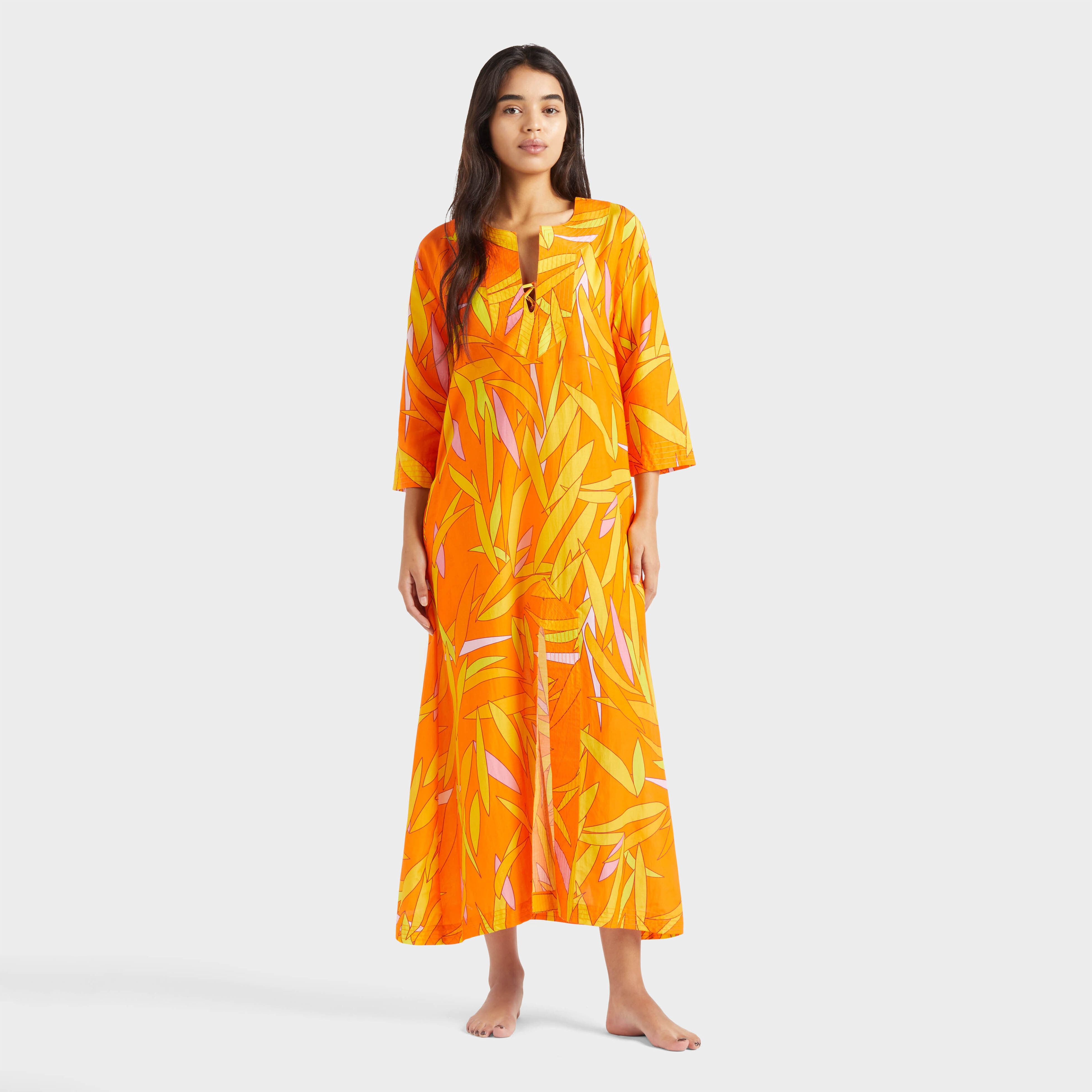 Caftan en coton et soie femme Madrague