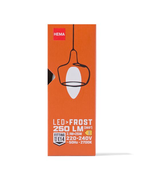 ampoule led flamme glass frost E14 2,5W 250lm