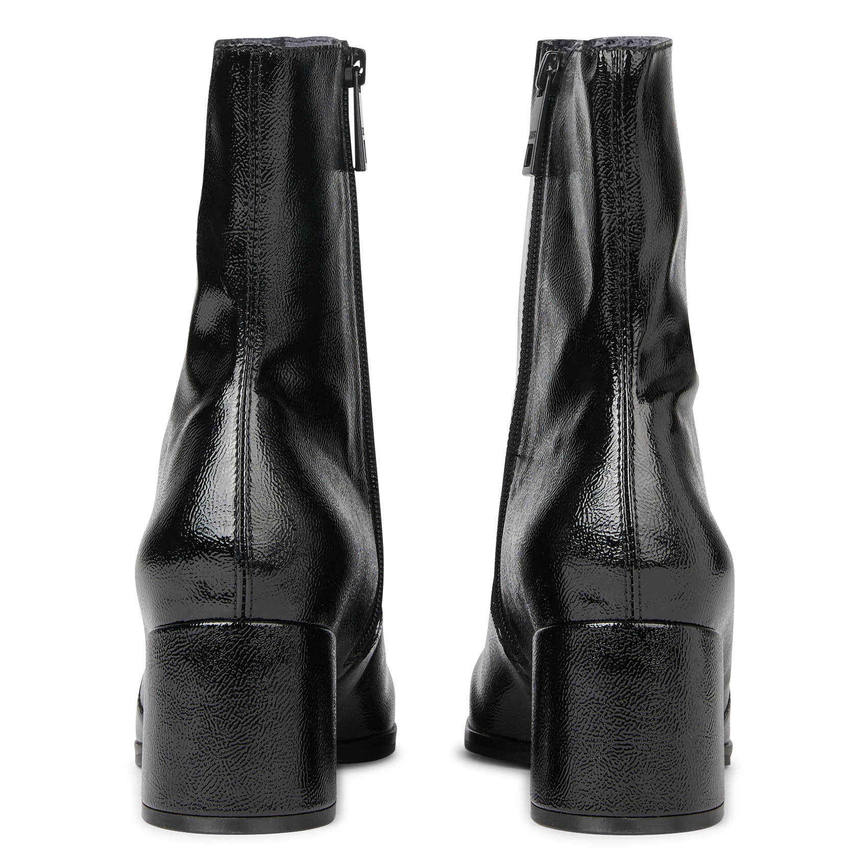 Bottines effet cuir vernis | Noir