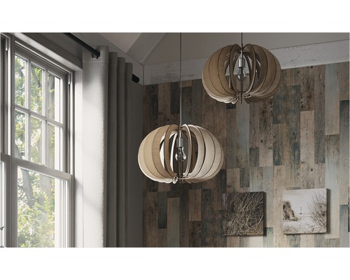 Hanglamp, 1-lichts, Ø 45 cm, esdoorn