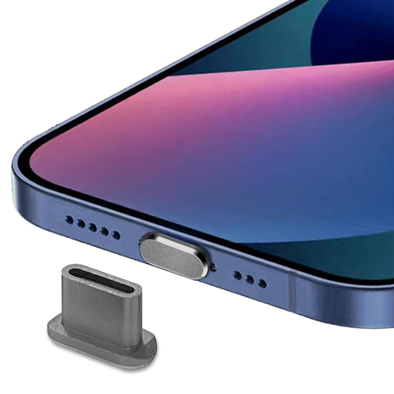(3er Set) USB C Anti-Staub Metall Schutzstecker Anschlusskappen für Laptop / Notebook / Smartphones - Grau