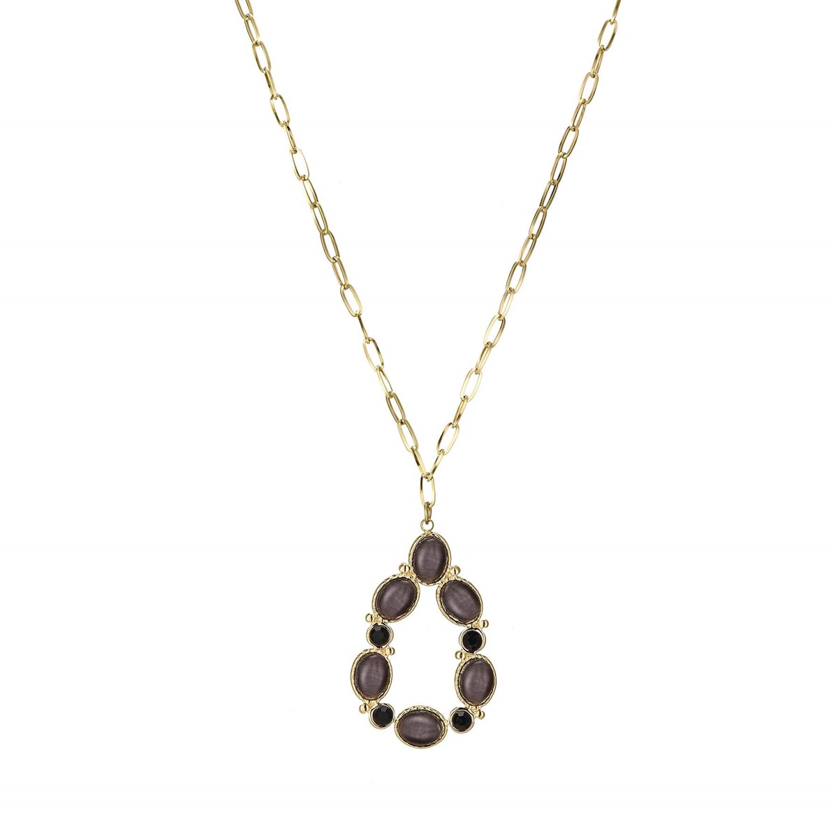 Collier Aurora Quartz noir