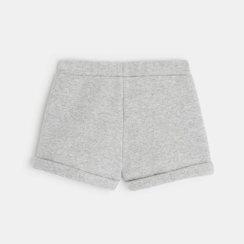 Short maille molleton effet pont gris bébé fille Gris ou noir