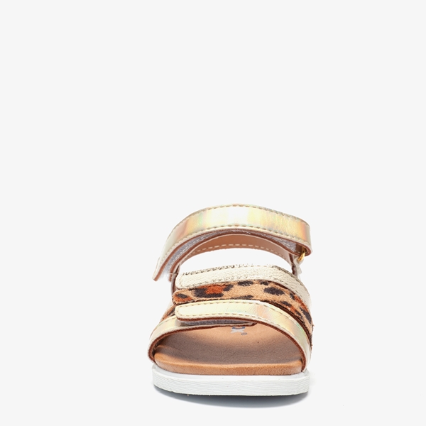 Blue Box meisjes sandalen goud met luipaardprint