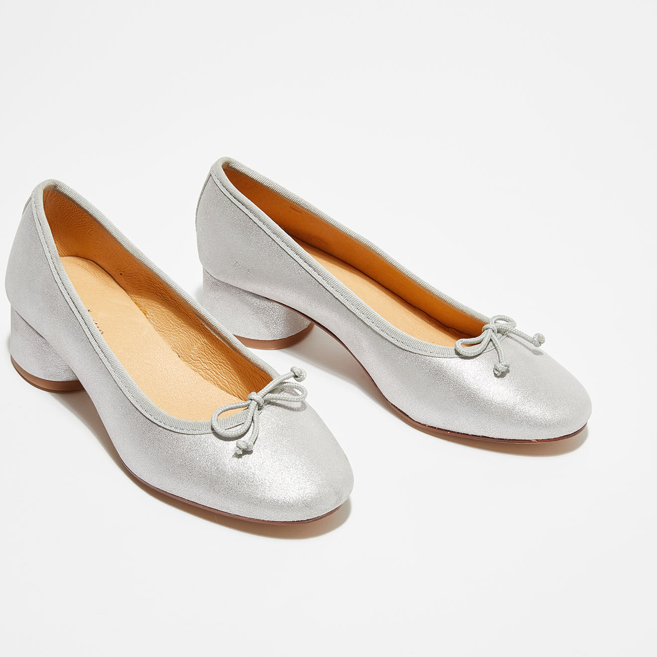 Quartier Latin Ballerines en Cuir Irisées Alma argentées - Talon 4 cm