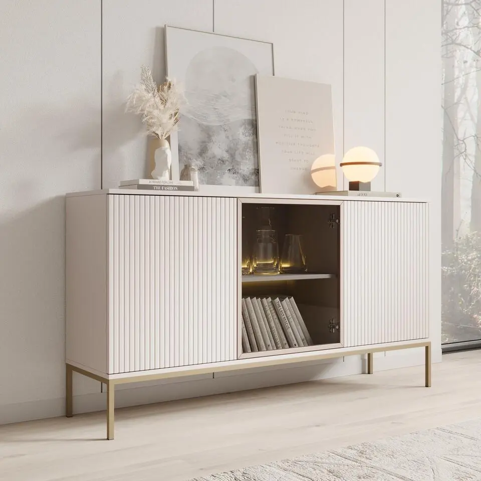 Meubella - Legend - Dressoir - Beige - 153x39x83 cm