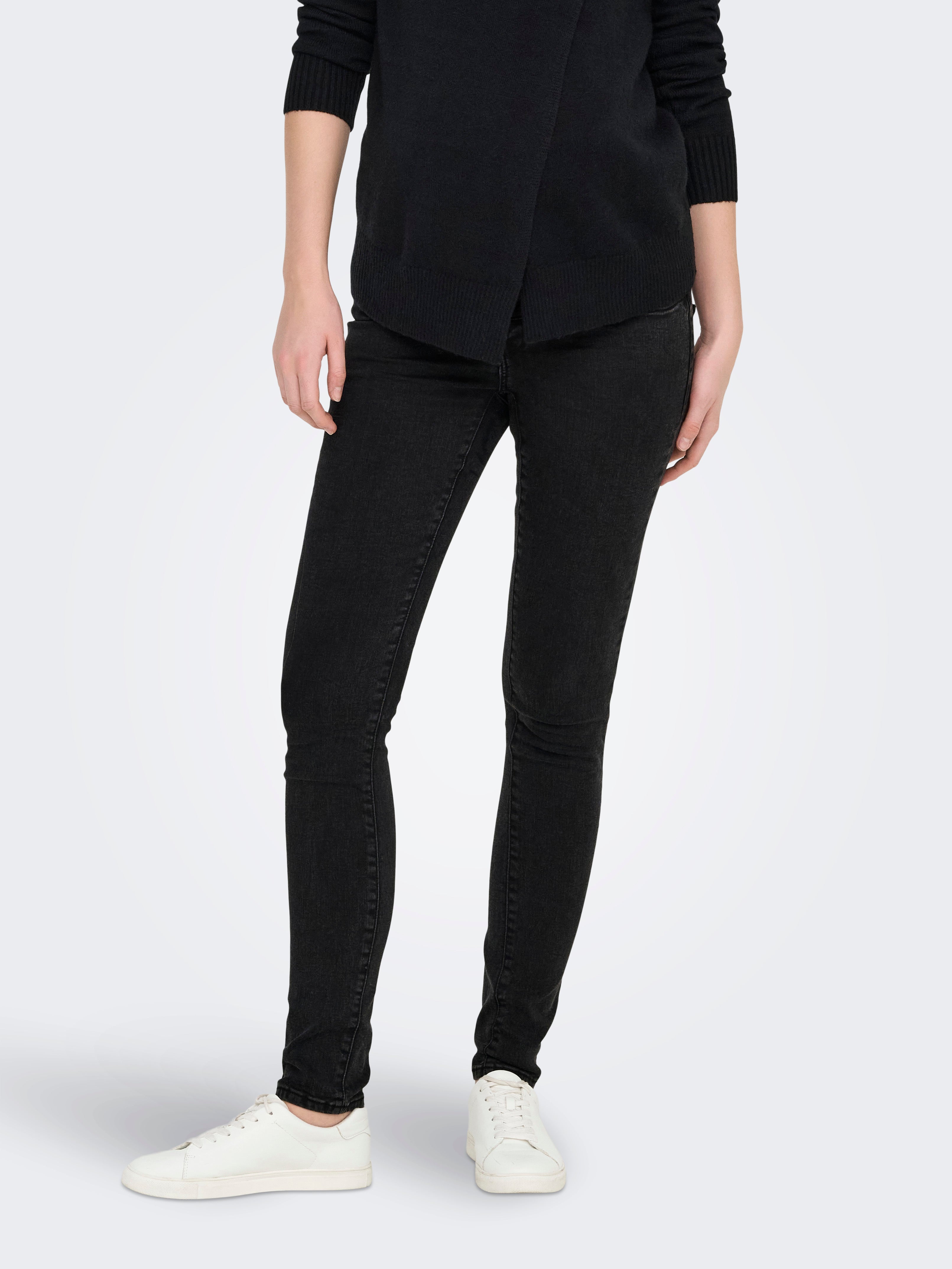 OLMROSE Hohe Taille Skinny Fit Jeans Washed Black