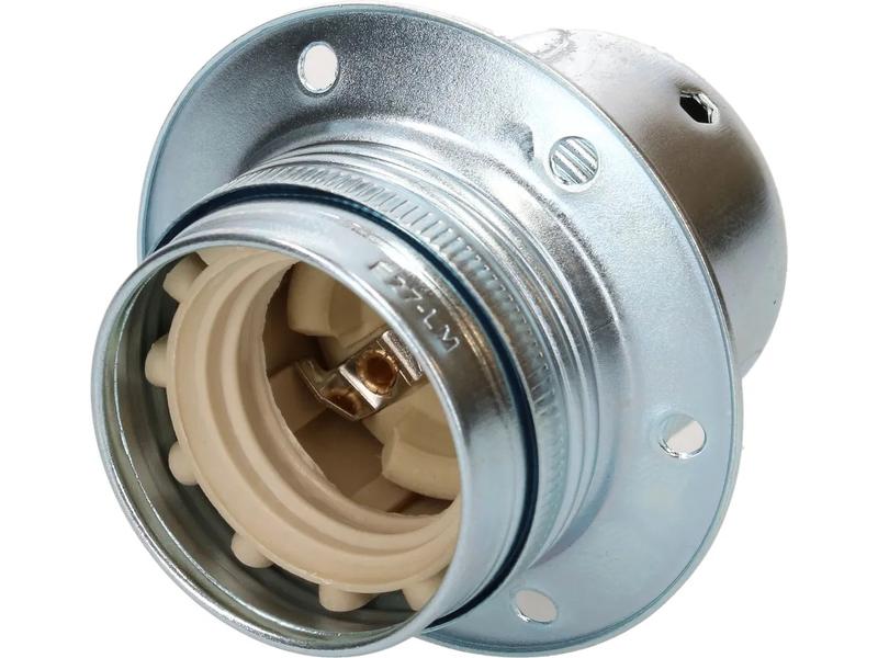 Max Hauri Lampenfassung E27 Randmantel Chrom, M10 x 1 Lampenfassung für E27 Leuchtmittel