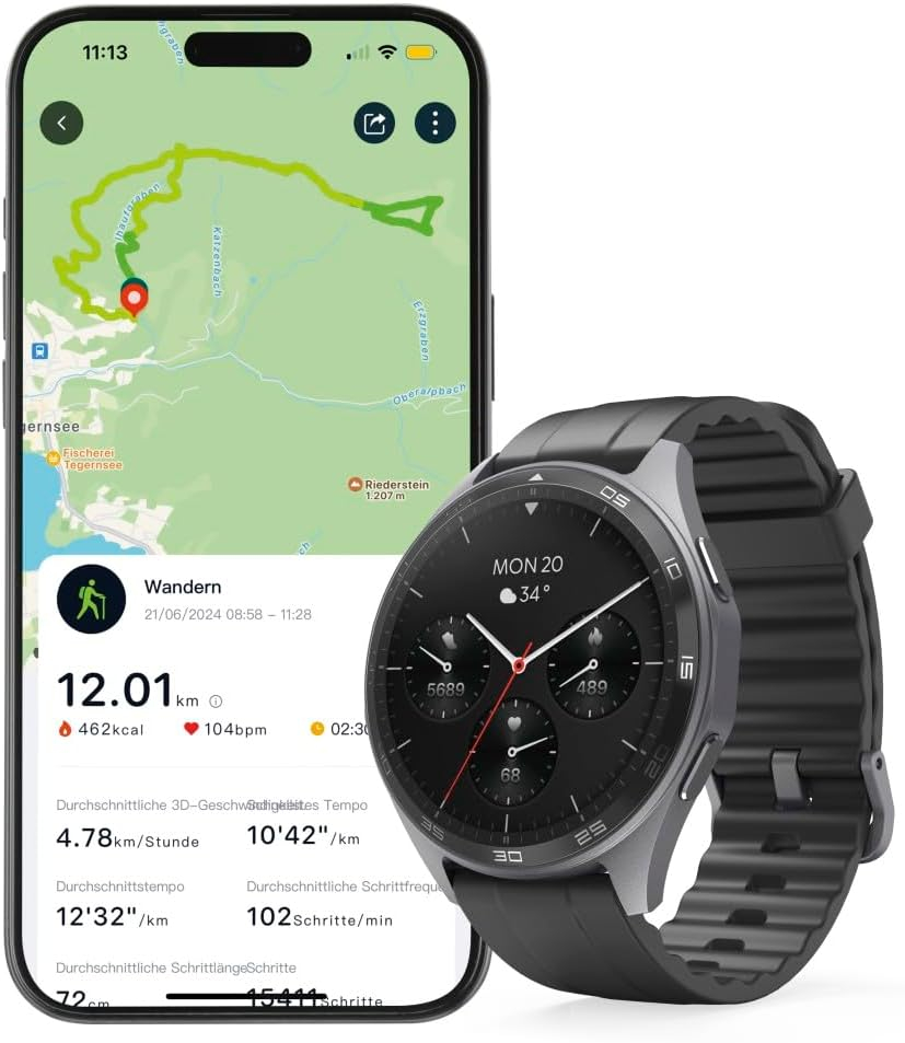Fit Watch 7010 GPS Smart Watch Bluetooth Fitness Tracker 1.43