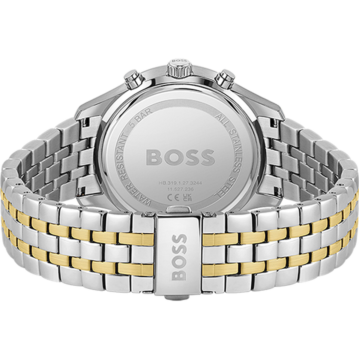 Montre BOSS Associate homme bracelet acier bicolore  doré jaune