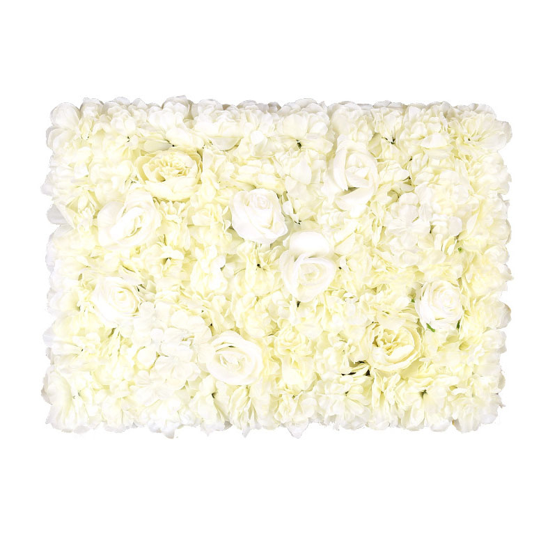 (45x65cm) Kunstblumen Wand Party Deko Rosen Photo Booth Blumenwand - Weiss