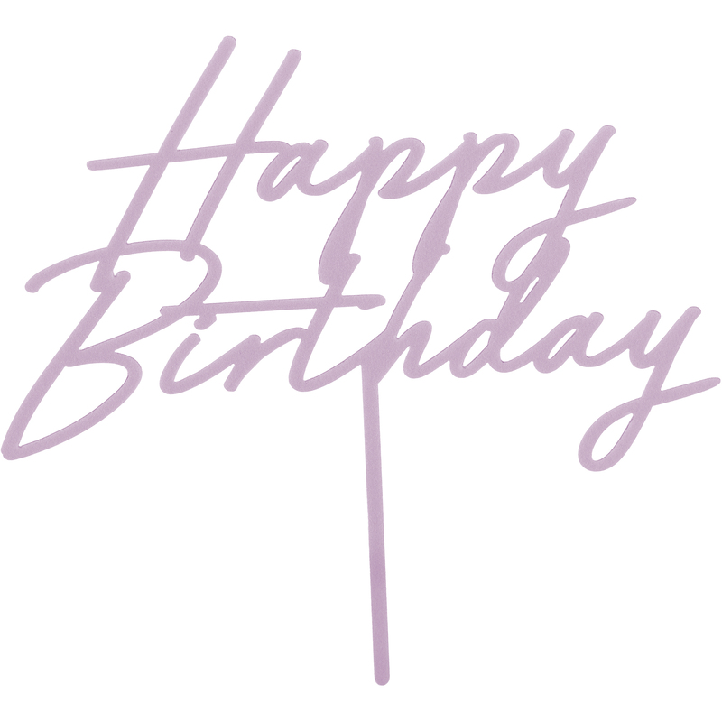 Partydeco Cake Topper Happy Birthday, lila, 1 Stück