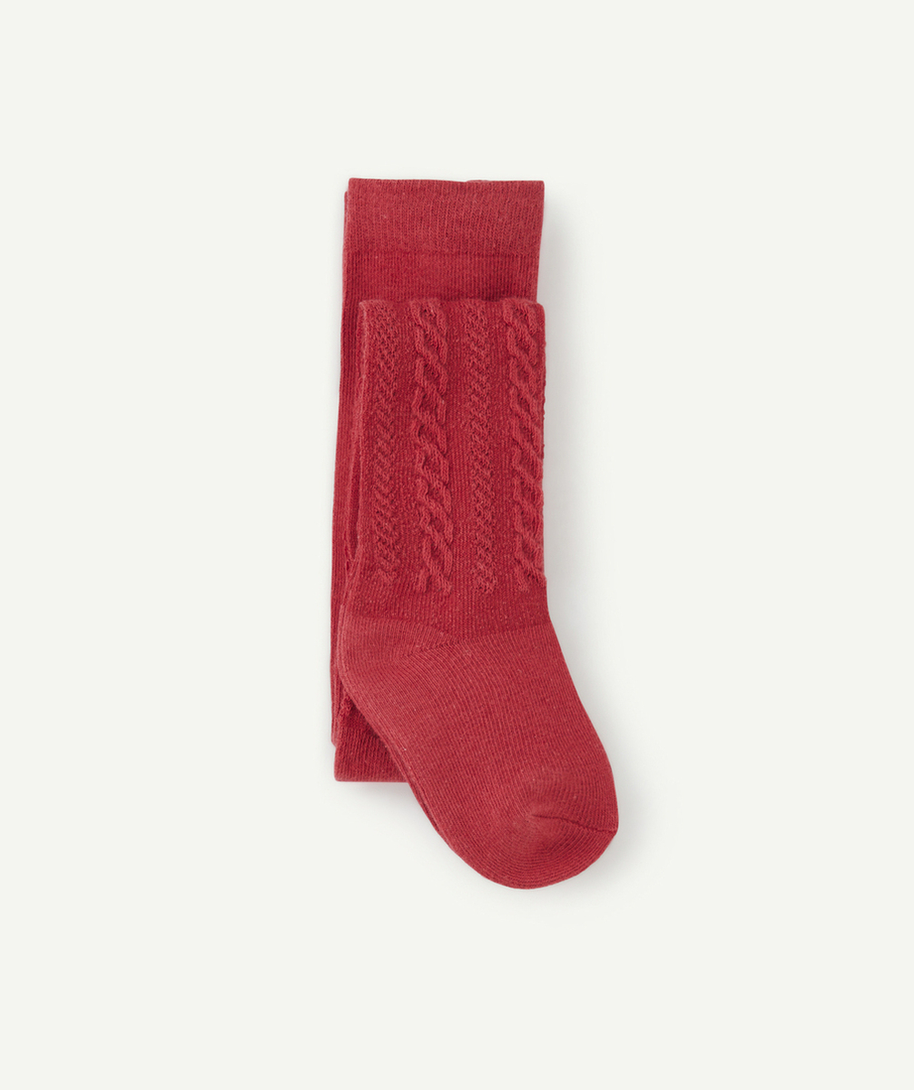 COLLANTS BÉBÉ FILLE EN TRICOT AJOURÉ ROUGE