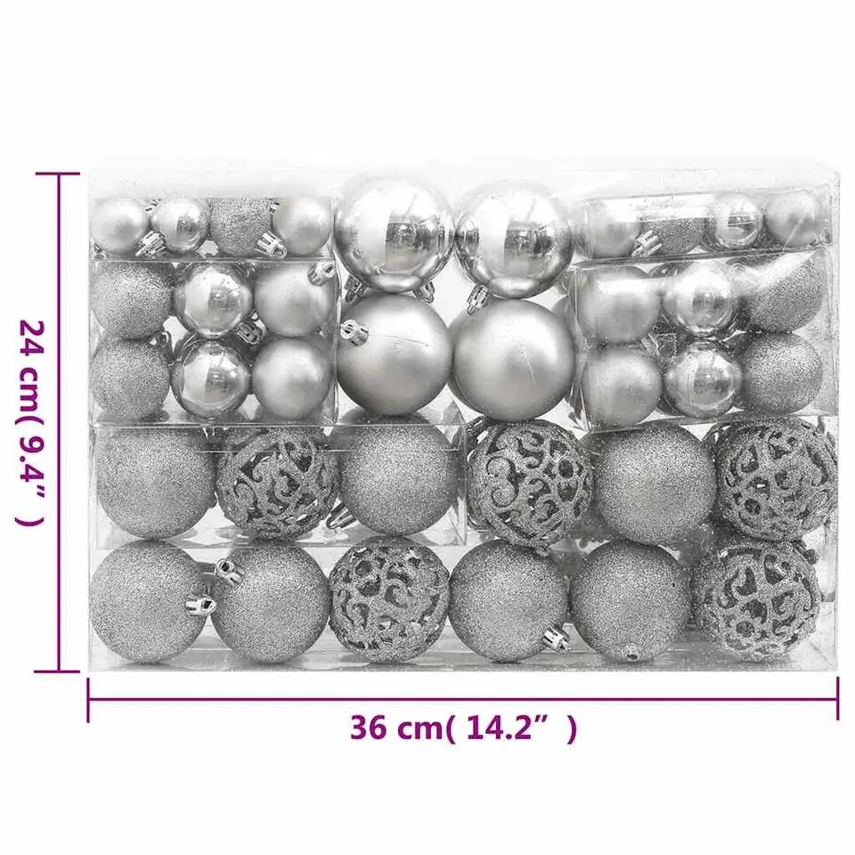 vidaXL - Kerstballenset - Zilver - Polystyreen