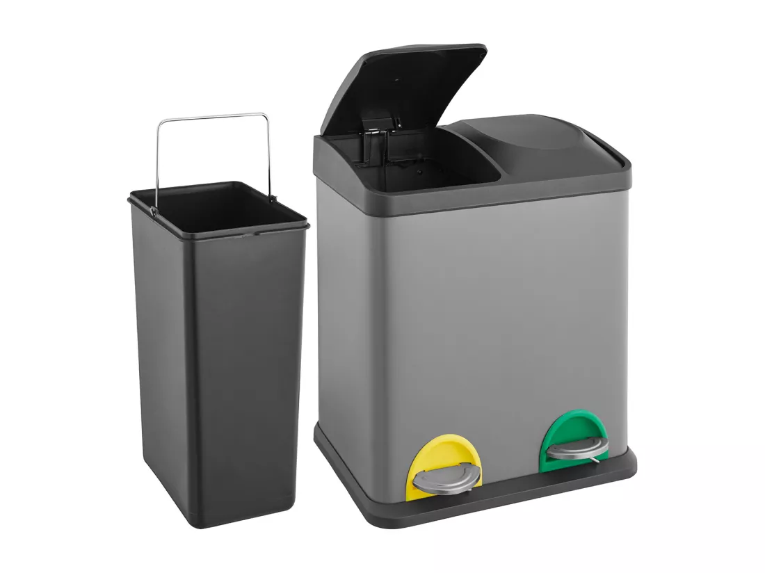 Poubelle 30 litres 2x15 à pédale