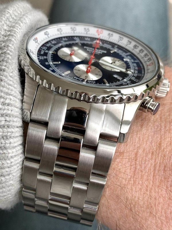 Swiss Alpine Military - 7078.9135 - Chronograaf Horloge - Zilver - 45 mm - 10ATM