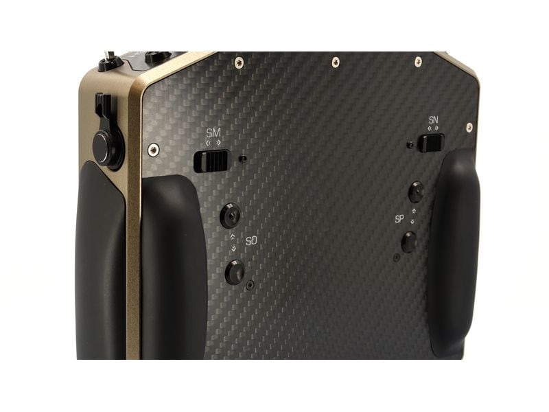 Jeti Fernsteuerung DS-24II Carbon Line Bronze 24 Kanal, Dup Professioneller 24-Kanal-Sender mit Geber auf Rückseite und Carbon-Frontplatte