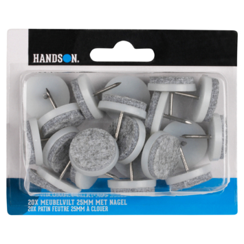 HANDSON meubelglijder viltglijder met nagel Ø25 mm grijs 20 stuks