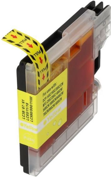 PrintAbout huismerk Inktcartridge LC-1100HYY Geel Hoge capaciteit Geschikt voor Brother