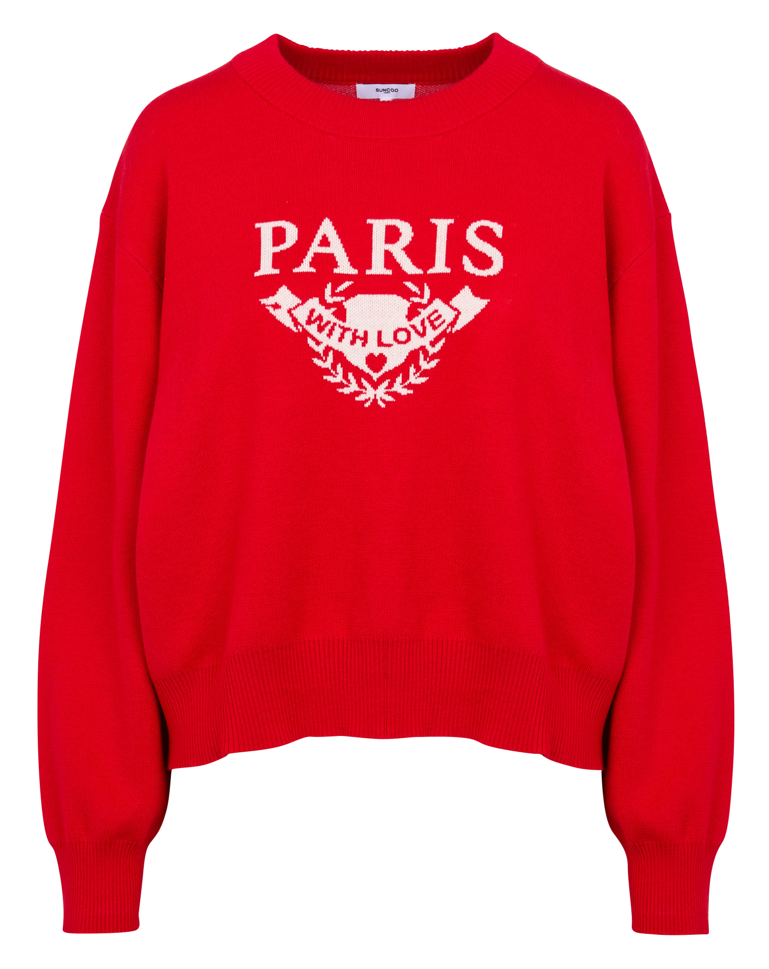 PIKILO - Pull droit col rond en maille | Rouge