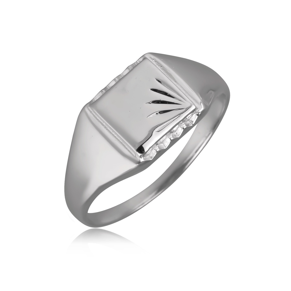 Bague argent chevalière diamantée