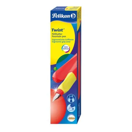 Pelikan Twist® Füller Feder M, Neon Coral, universell für Rechts- und Linkshänder