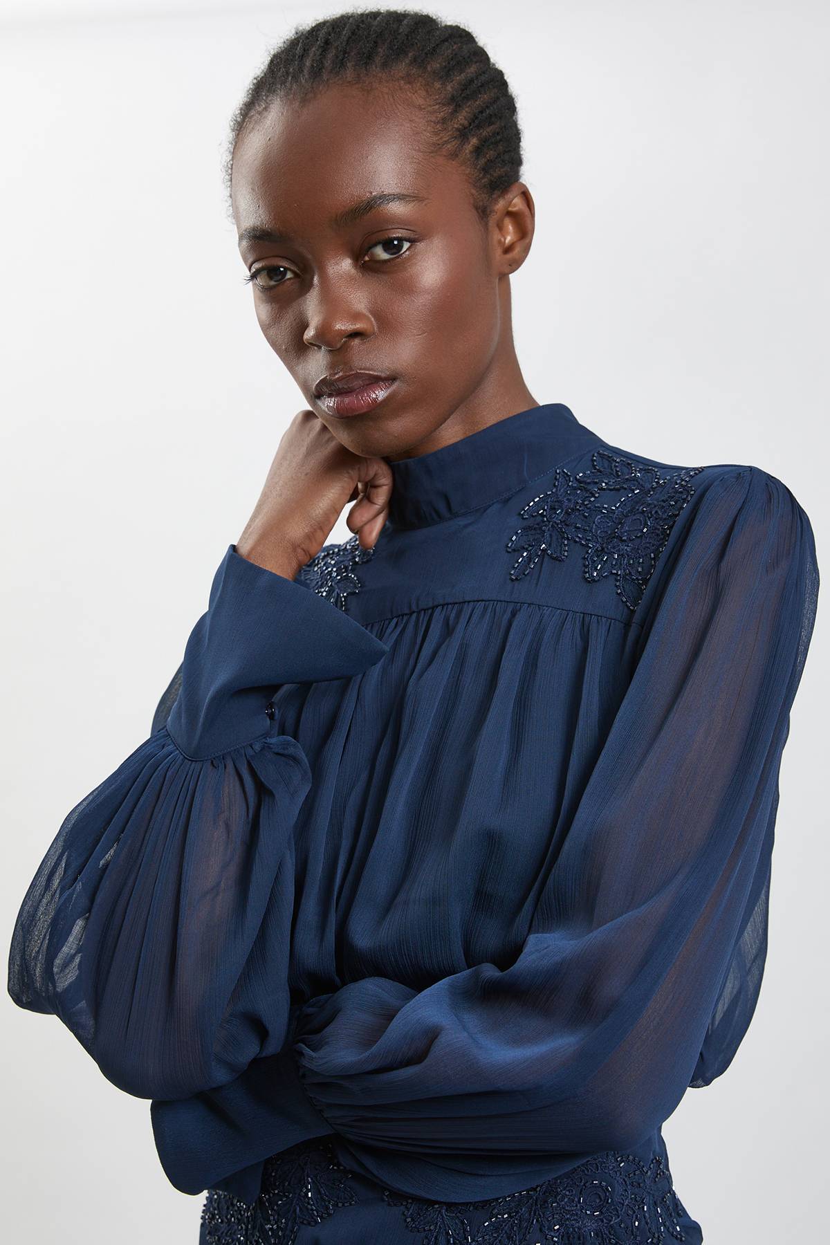 KarenMillen Robe Mini En Georgette Ornée À La Main