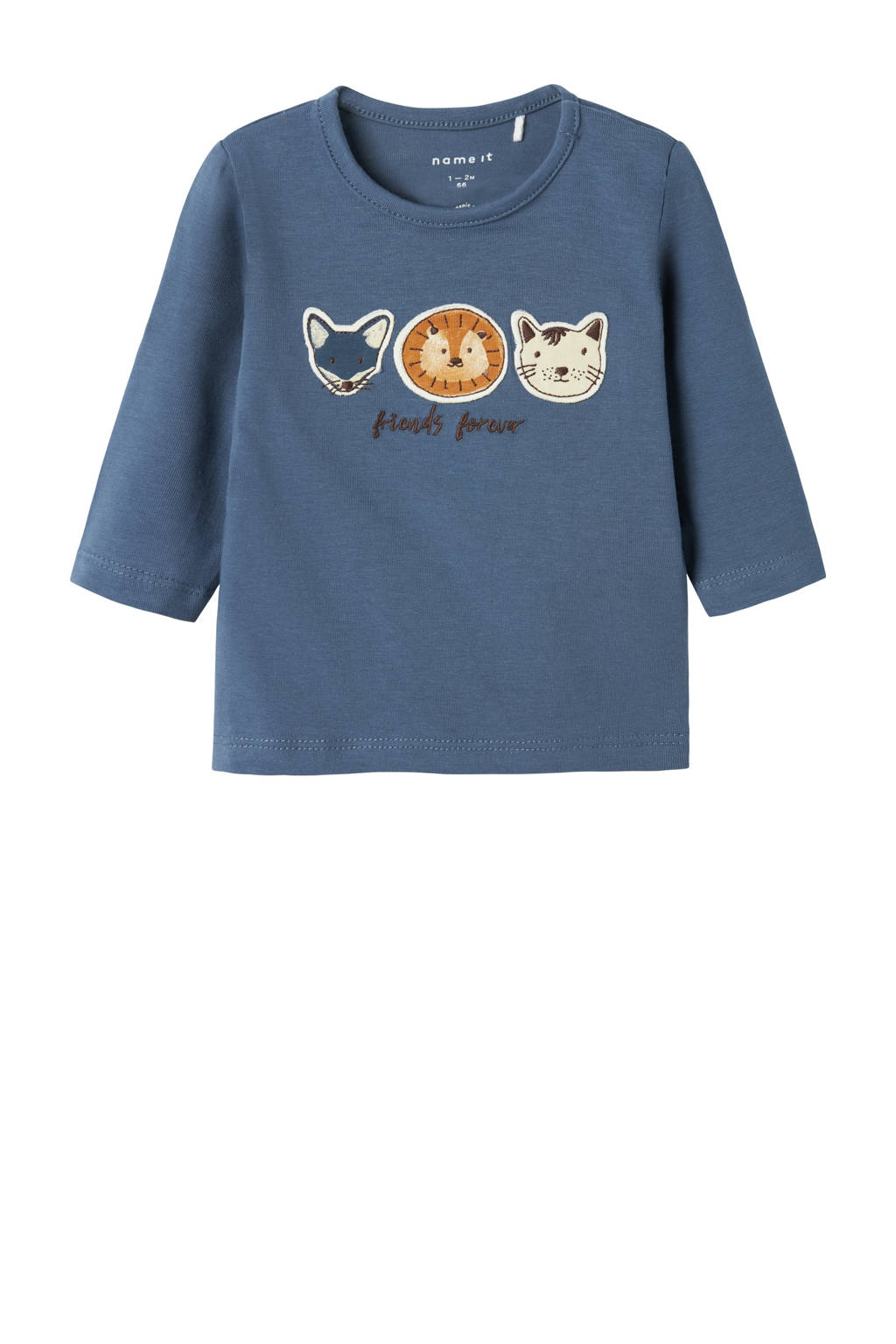 NAME IT baby longsleeve NBMORKAN met printopdruk blauw
