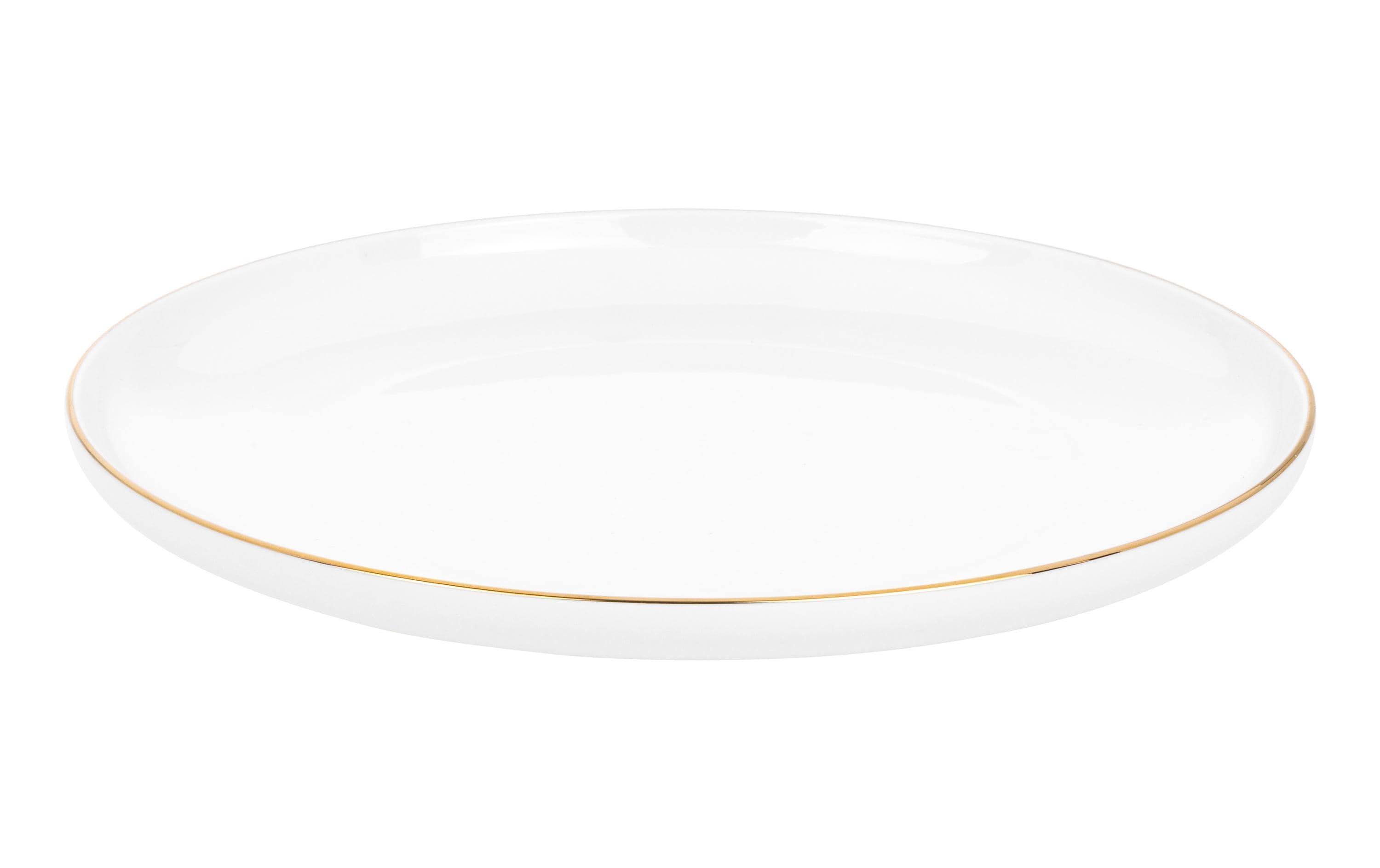 Speiseteller Ø 26.5 cm, 6 Stück, Weiss/GoldRundes Tellerset