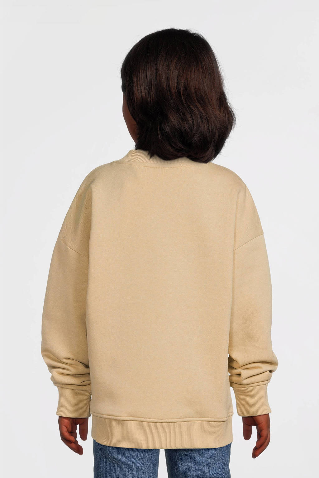 NIK&NIK sweater met tekst lichtzand