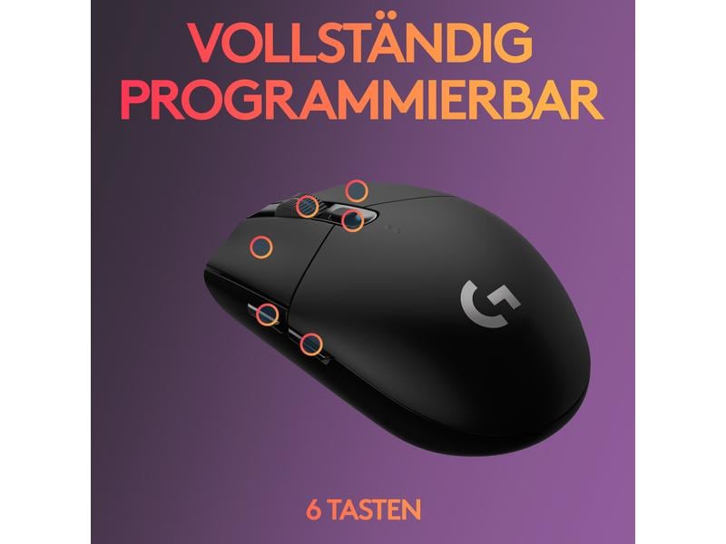 Logitech Gaming-Maus G305 Lightspeed Reaktionsschnelle, ausdauernde Wireless-Gamingmaus