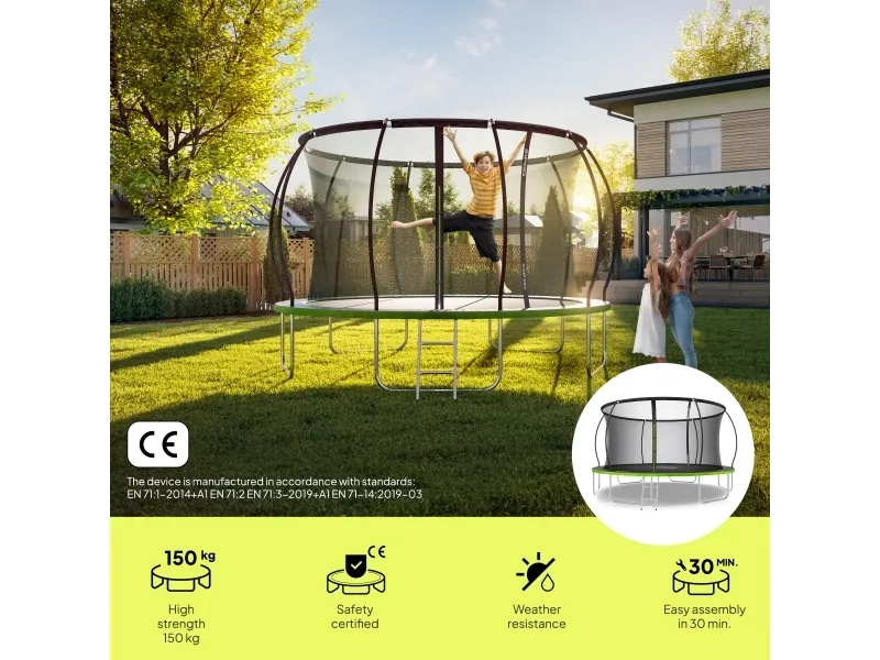 Zipro Trampolin med indendørs net Jump Pro 12FT 374cm   skopose