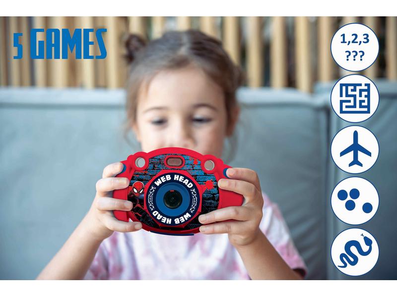 Lexibook Kinderkamera Spider-Man Blau/Rot Funktionsreiche Kamera für junge Abenteurer und angehende Fotografen