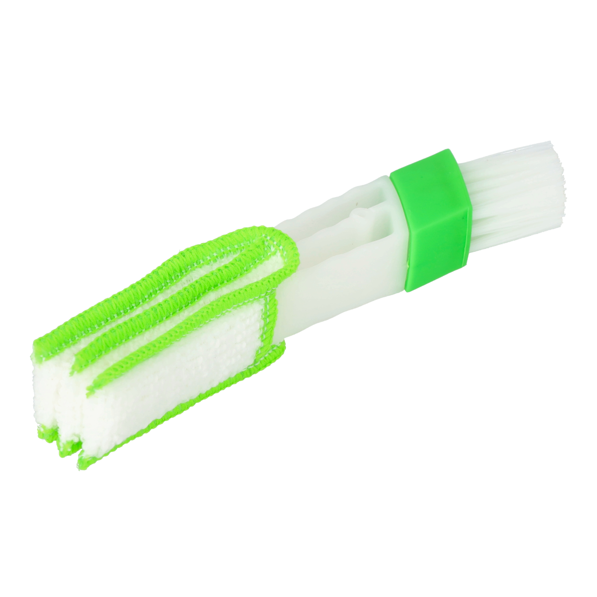 Universal Reinigungsbürste mit Nylon Borsten Doppelseitig für Tastatur / Auto Lüftungsgitter - Weiss / Grün