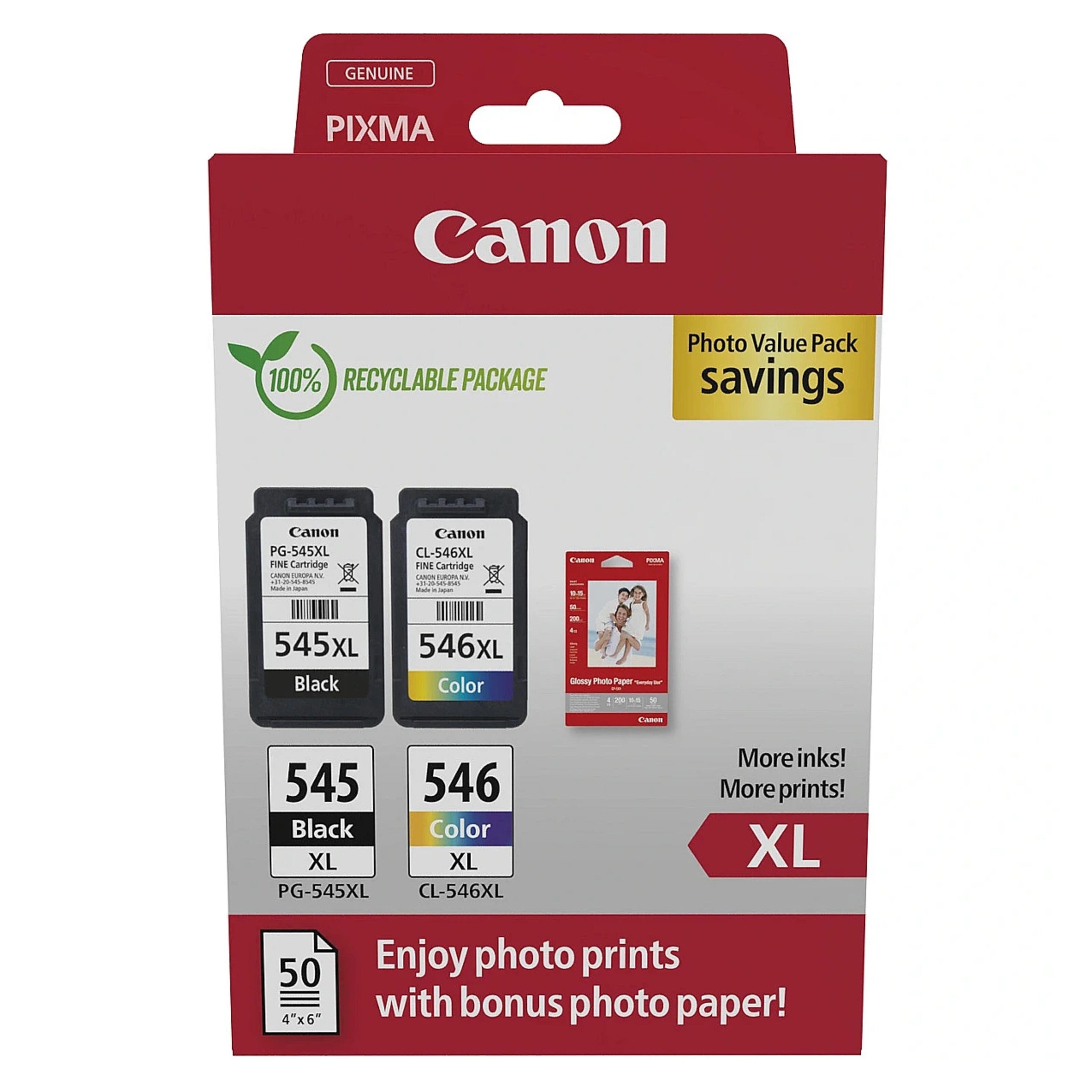 Canon PG-545XL/CL-546XL Økonomipakke for skriver
