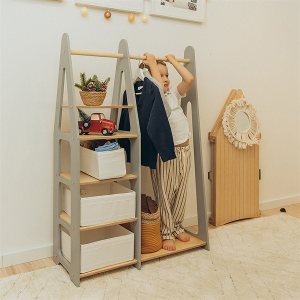 Køb Duck Woodworks Børnegarderobe u. Skuffer Grey
