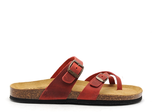 Plakton mules et sabots plats femme bombay rouge