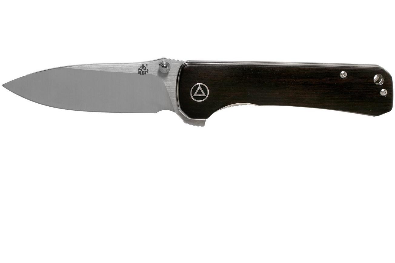 QSP Knife Hawk QS131-P1 Ebony Wood, Satin, zakmes