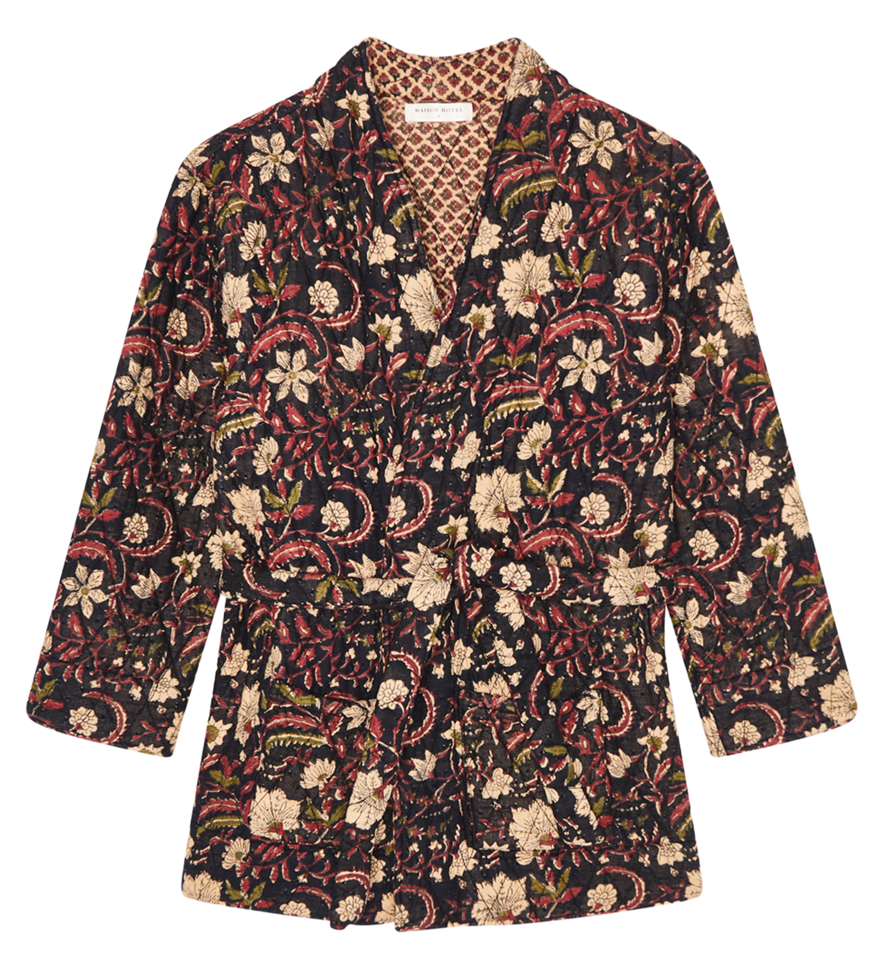 THEODORA - Veste droite matelassée en coton imprimé | Multicolore
