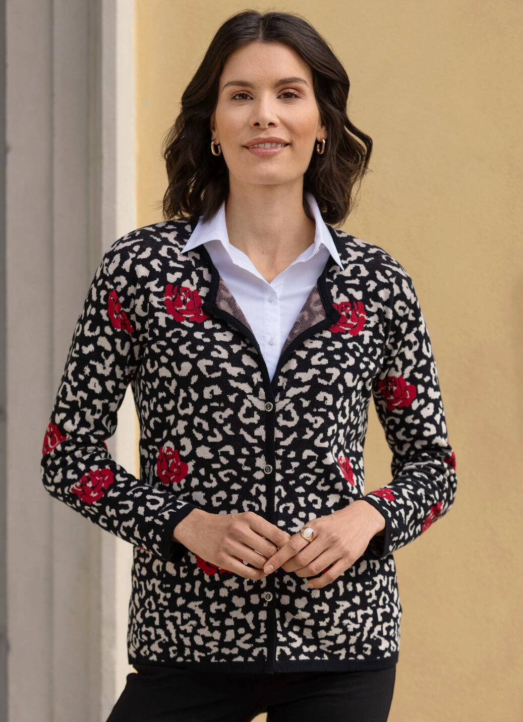 Strickjacke in Jacquard-Dessin