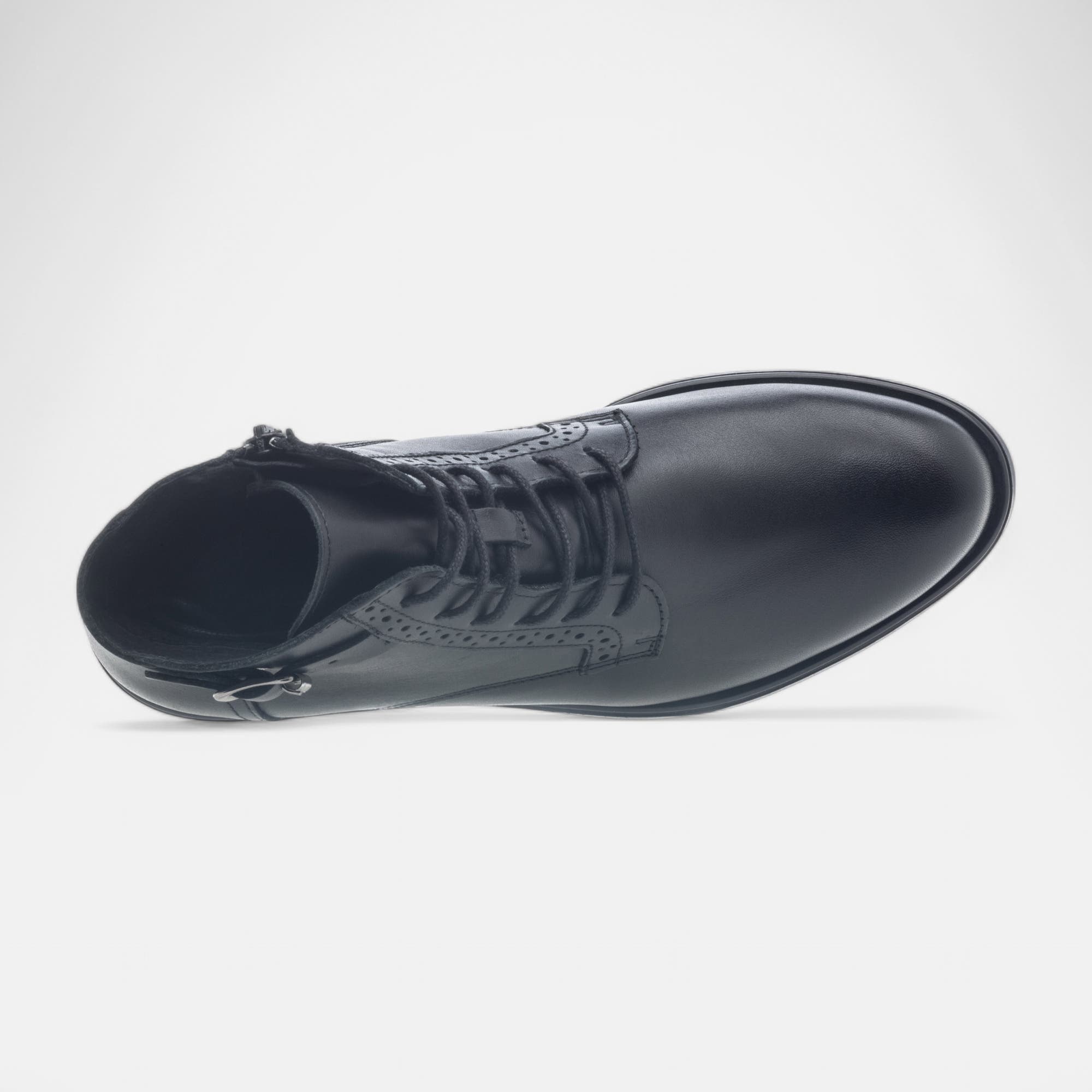 Bottines à lacets Femme en cuir noir
