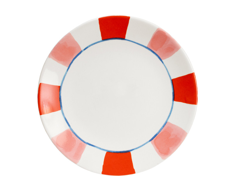 Bord 22cm Even Bijkletsen Everyday Stripes Pink Red